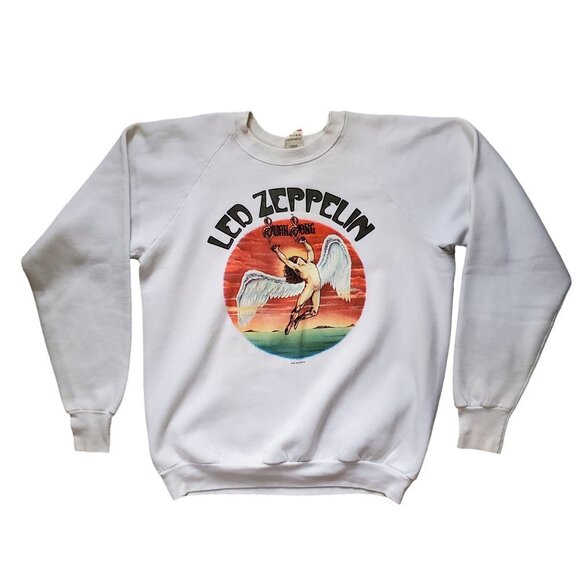 Vintage Led Zeppelin Swan Song 1984 80s Crewneck Sweatshirt - Size XL